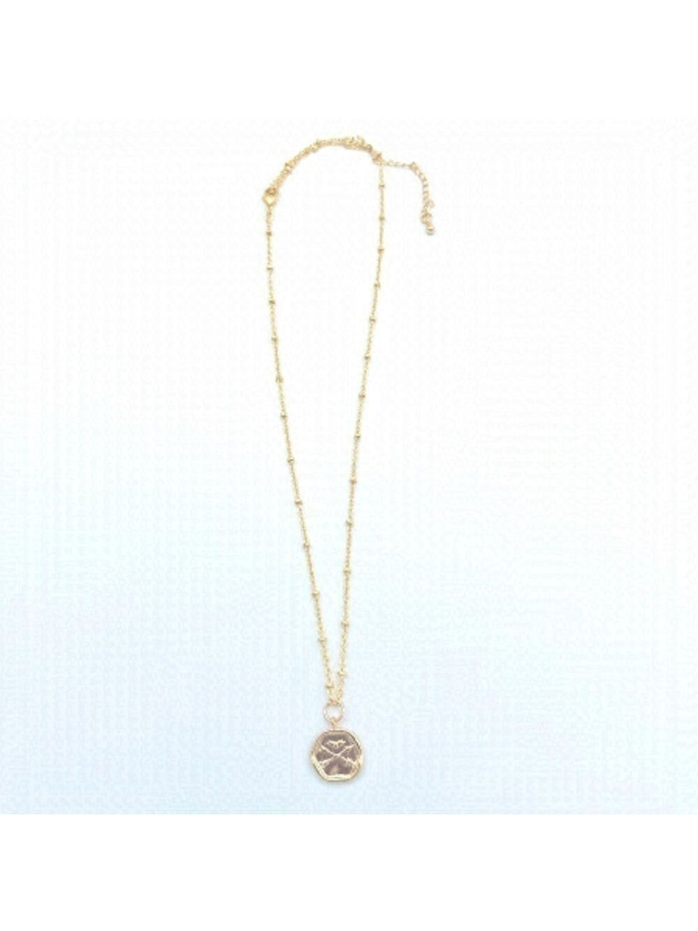 𝅺GOLD plated satellite chain with a gold disc charm.